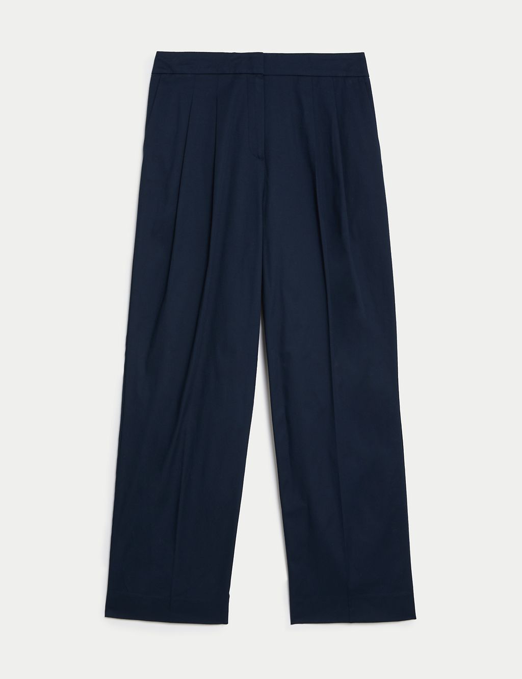 Cotton Rich Pleat Front Wide Leg Chinos 1 of 7