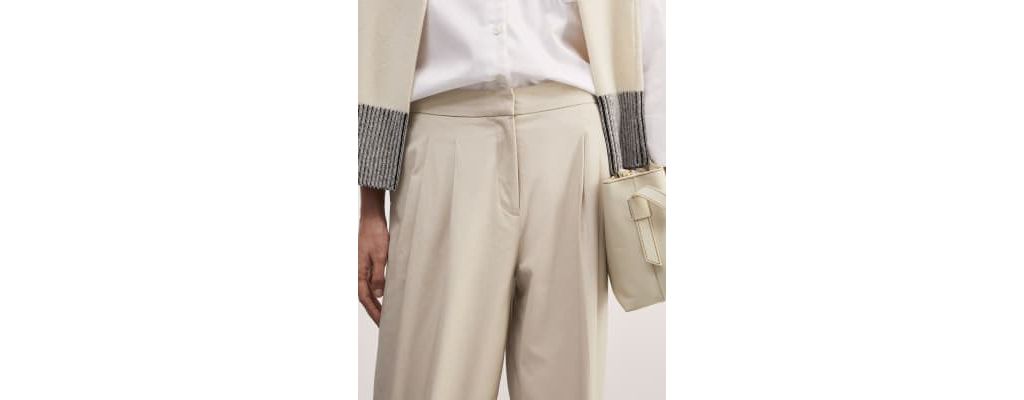 Cotton Rich Pleat Front Wide Leg Chinos 8 of 8