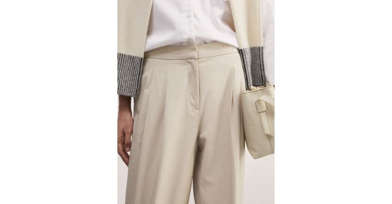 Cotton Rich Pleat Front Wide Leg Chinos 5 of 8
