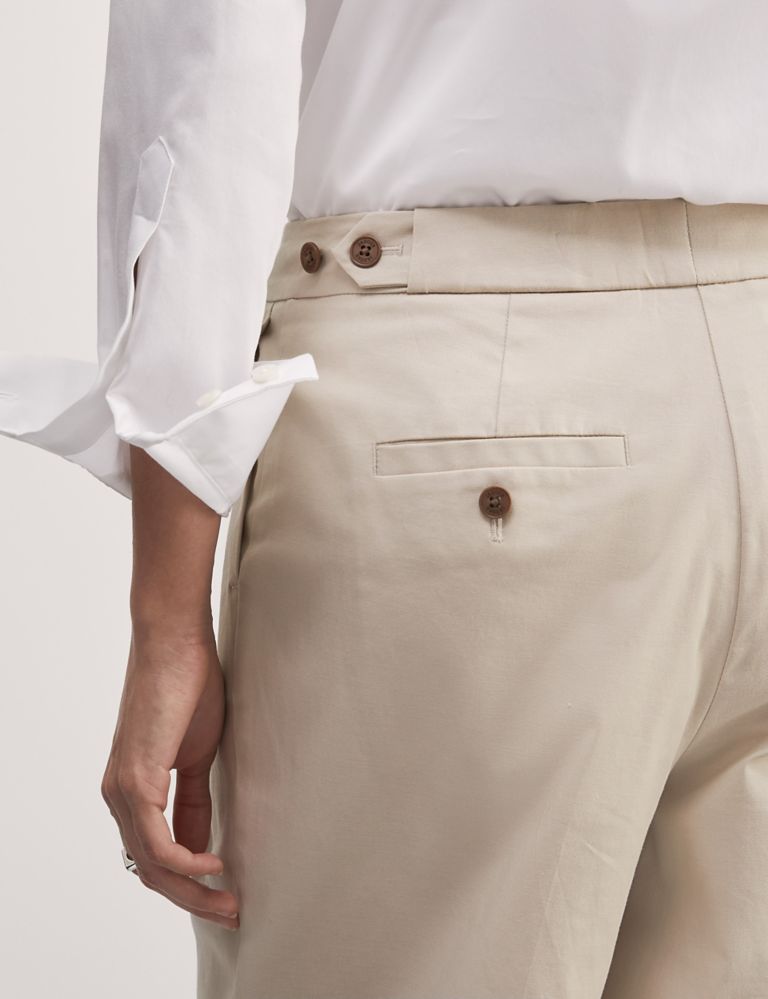 Cotton Rich Pleat Front Wide Leg Chinos 7 of 8
