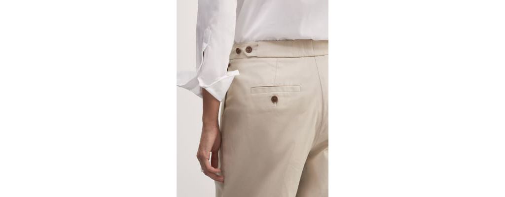 Cotton Rich Pleat Front Wide Leg Chinos 5 of 8