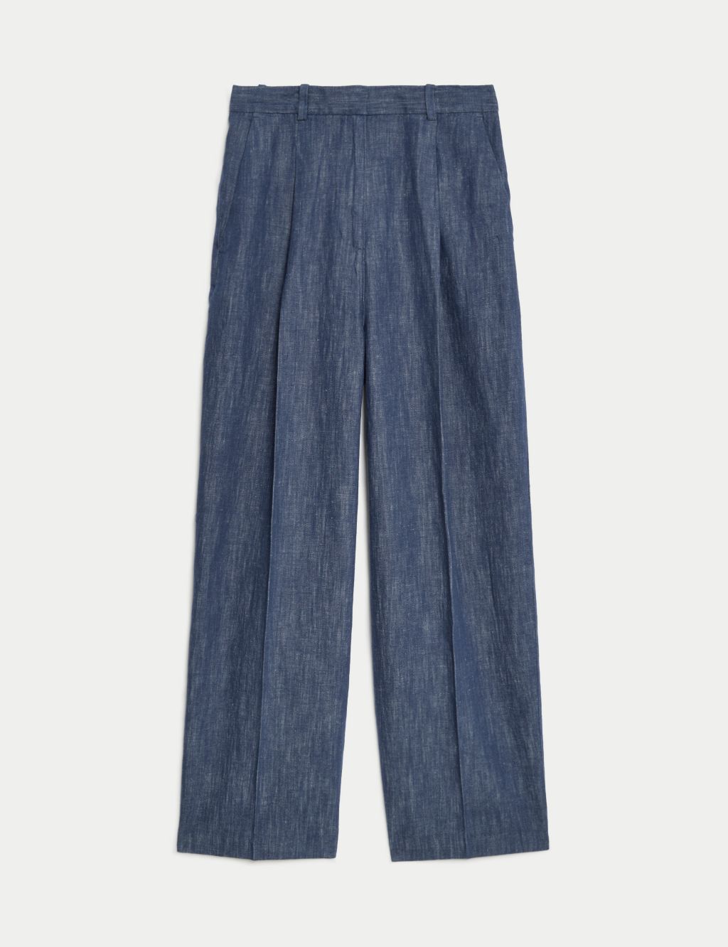 Cotton Rich Pleat Front Wide Leg Trouser | M&S Collection | M&S