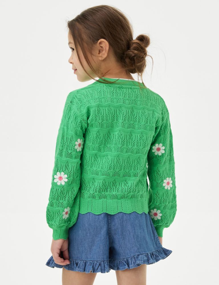 Cotton Rich Pointelle Cardigan (2-8 Yrs) 5 of 6