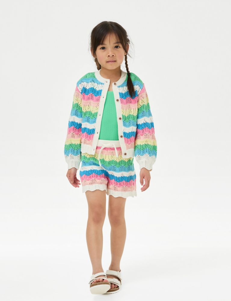 Cotton Rich Pointelle Cardigan (2-8 Yrs) 4 of 6