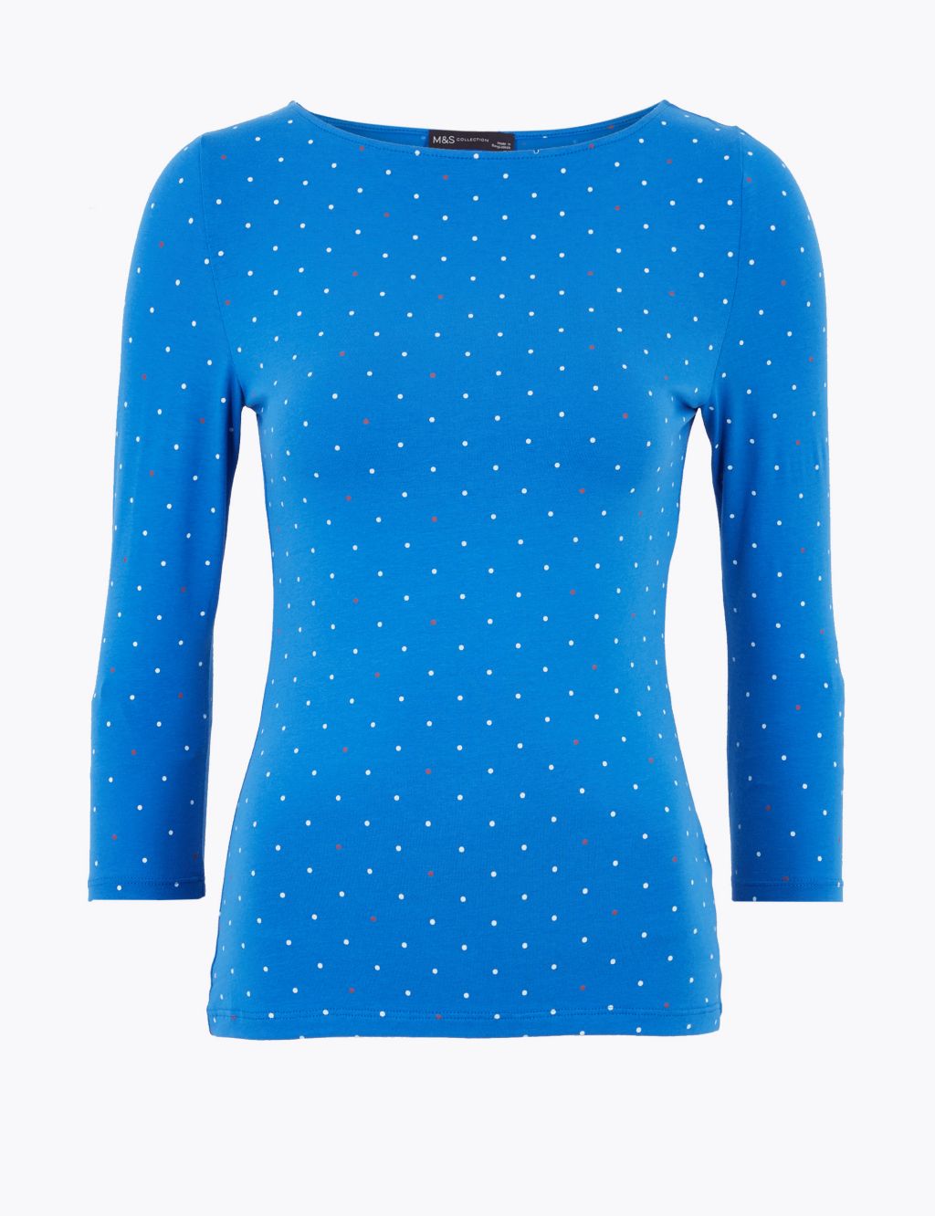 Cotton Rich Polka Dot Fitted Top 1 of 4