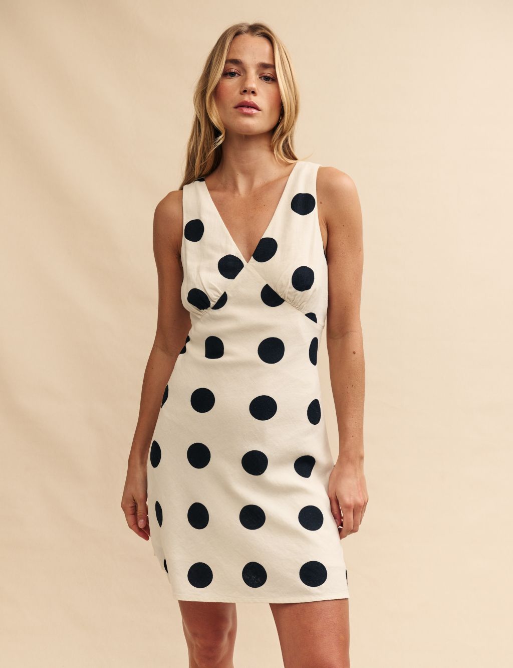 Cotton Rich Polka Dot Mini Slip Dress 1 of 8