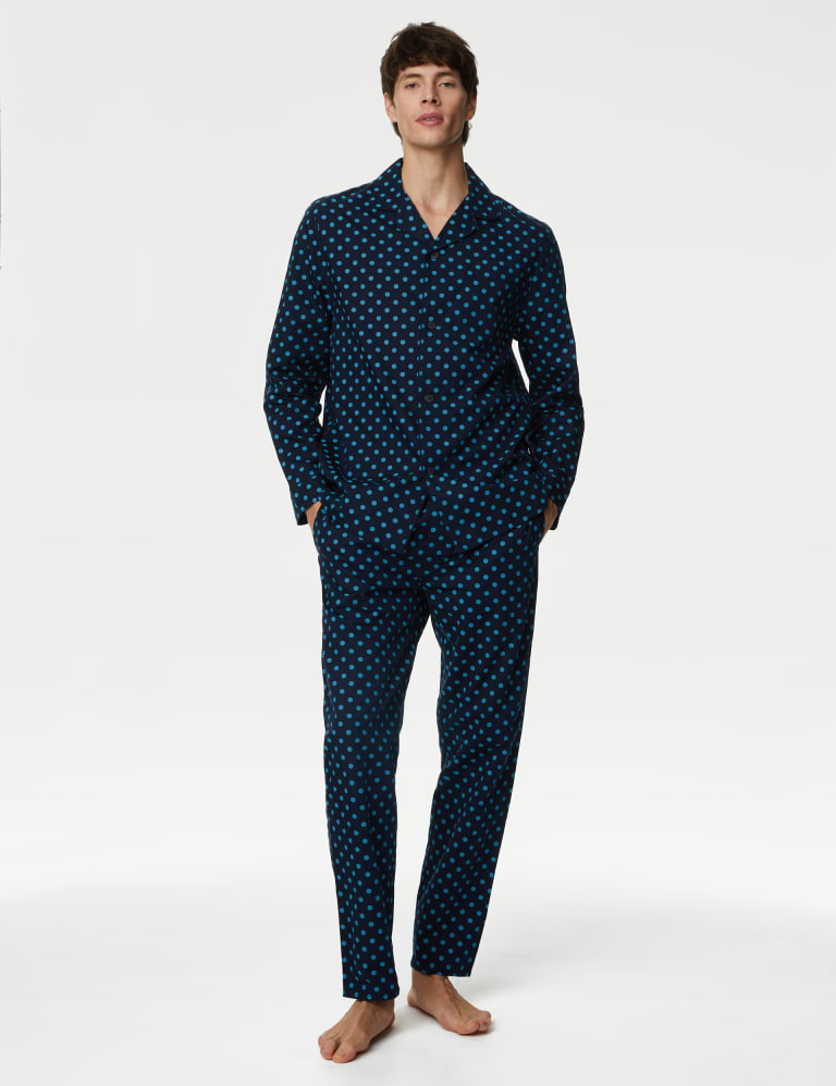 Cotton Rich Polka Dot Pyjama Shirt Autograph M S