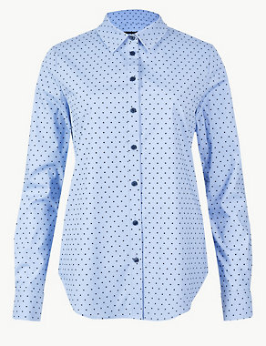 Cotton Rich Polka Dot Shirt Image 2 of 4
