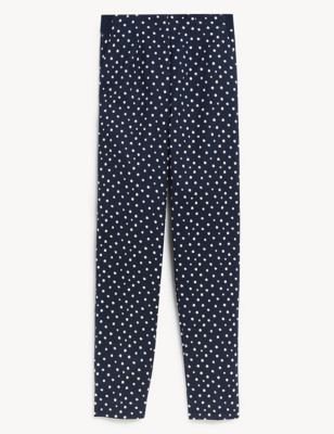 Cotton Rich Polka Dot Slim Fit Trousers | M&S Collection | M&S