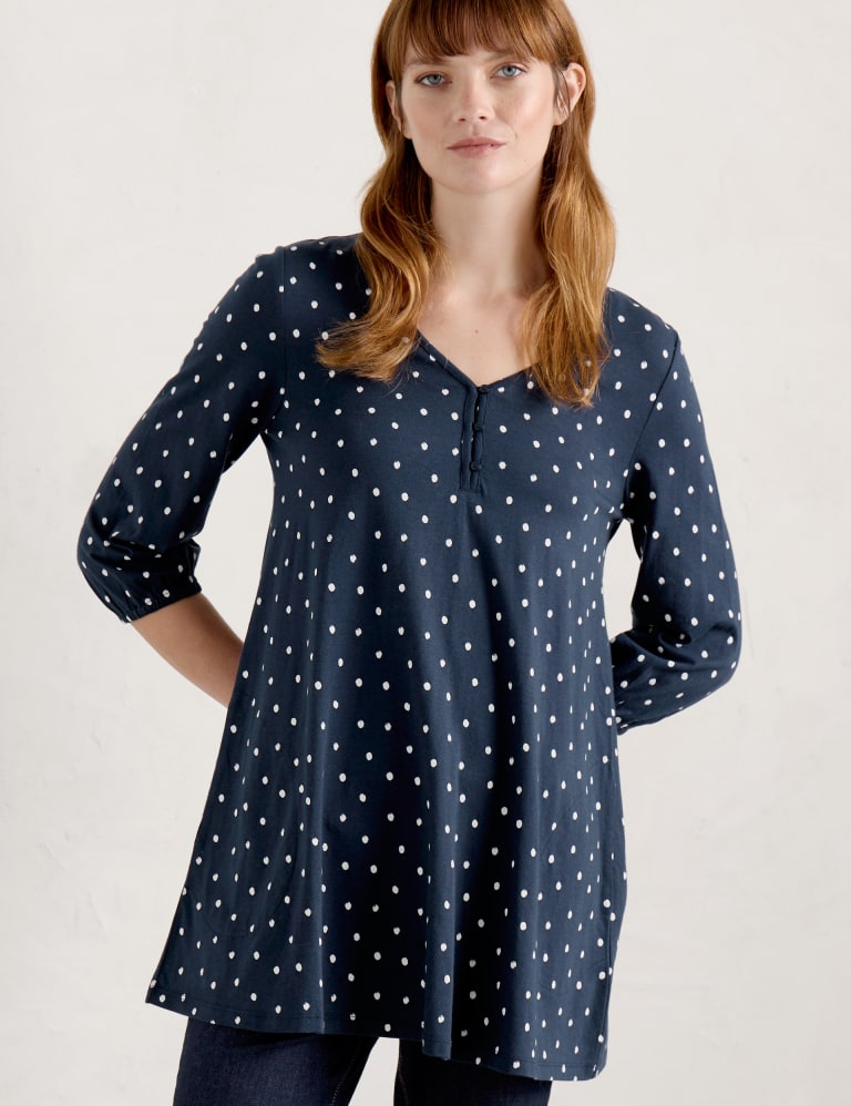Polka dot tunic top deals