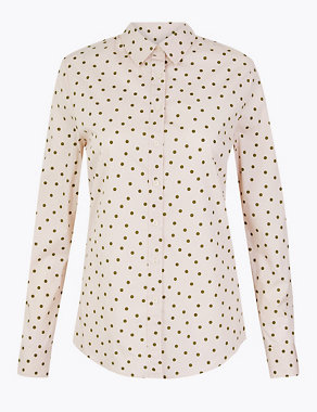 Cotton Rich Polka dot Shirt Image 2 of 4