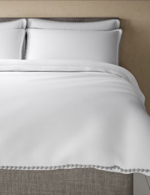 Cotton Rich Pom-Pom Trim Bedding Set M&S