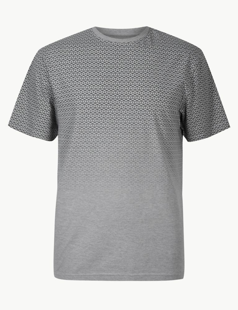 Cotton Rich Printed Crew Neck T-Shirt 2 of 4