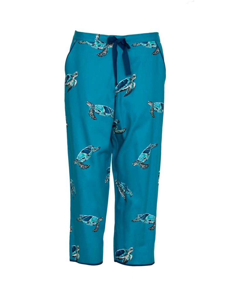 Cotton Rich Printed Cropped Pyjama Bottoms 1 of 4