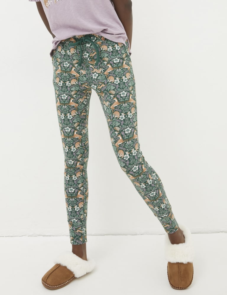 Cotton Rich Printed Cropped Pyjama Bottoms FatFace M&S