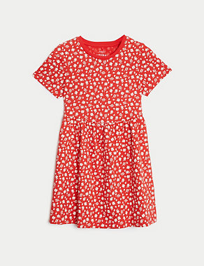 Cotton Rich Printed Dress (3-8 Yrs) Image 2 of 4