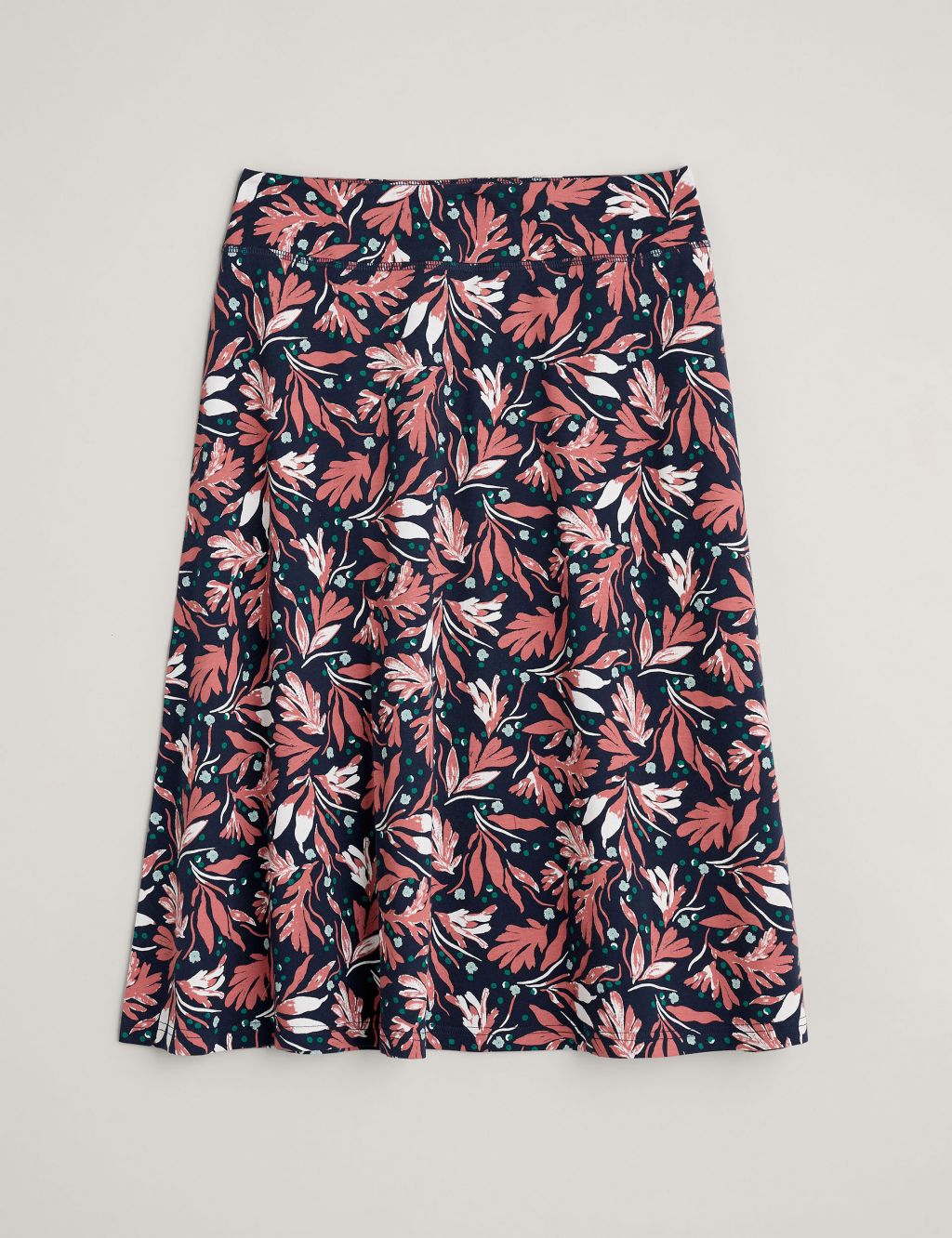 Cotton Rich Printed Knee Length A-Line Skirt 1 of 5