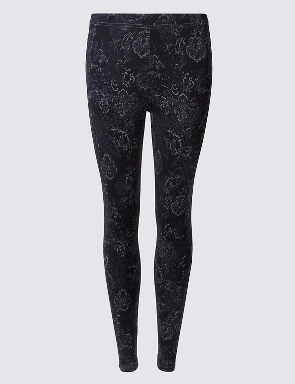 Cotton Rich Printed Leggings Image 1 of 2