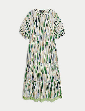 Cotton Rich Printed Midaxi Tiered Dress Image 2 of 5