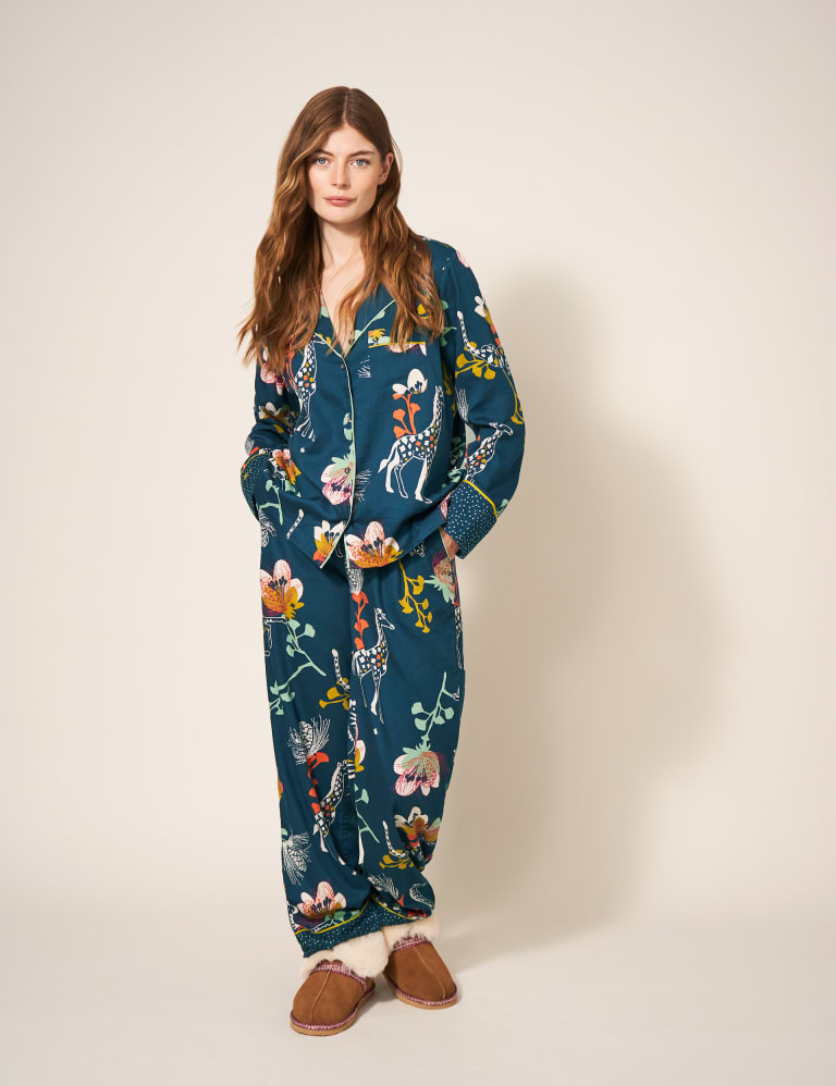 Cotton Rich Printed Pyjama Top White Stuff M S