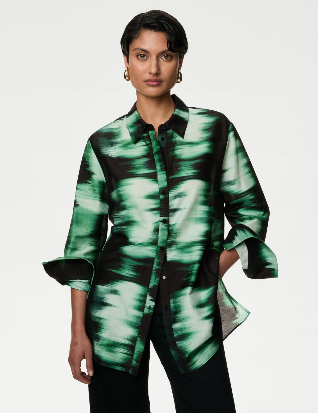 Cotton Rich Printed Shirt with Silk 4 of 6