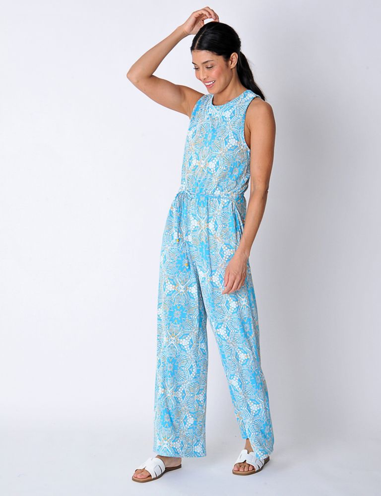 Cotton Rich Printed Sleeveless Jumpsuit 3 of 6