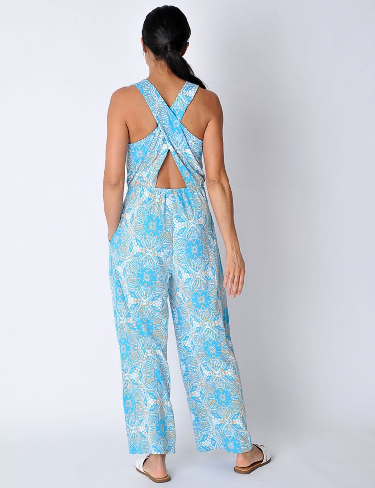 Cotton Rich Printed Sleeveless Jumpsuit 4 of 6