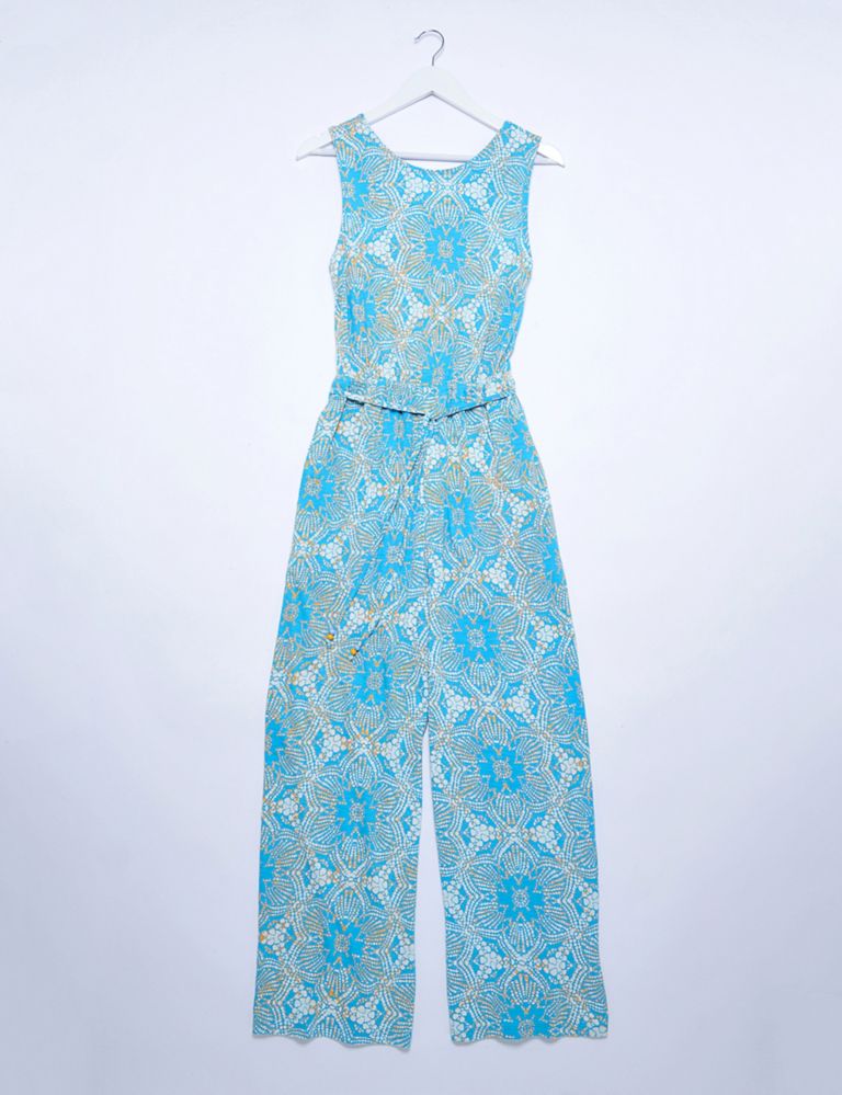 Cotton Rich Printed Sleeveless Jumpsuit 2 of 6