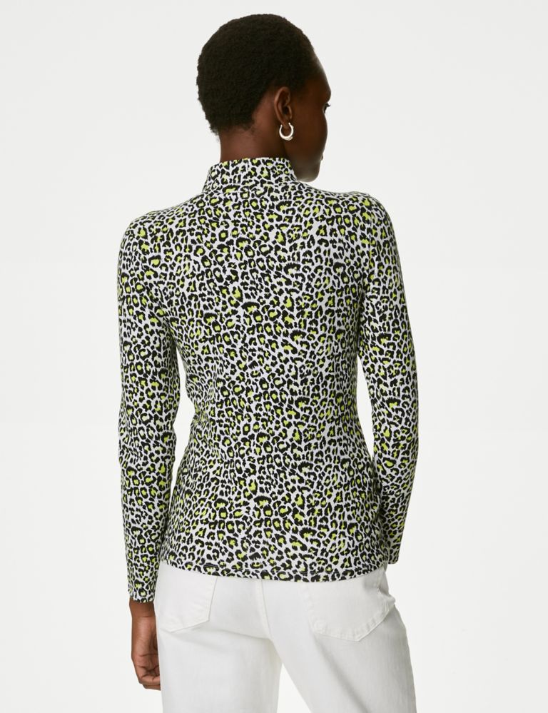 Cotton Rich Printed Slim Fit Top 5 of 5