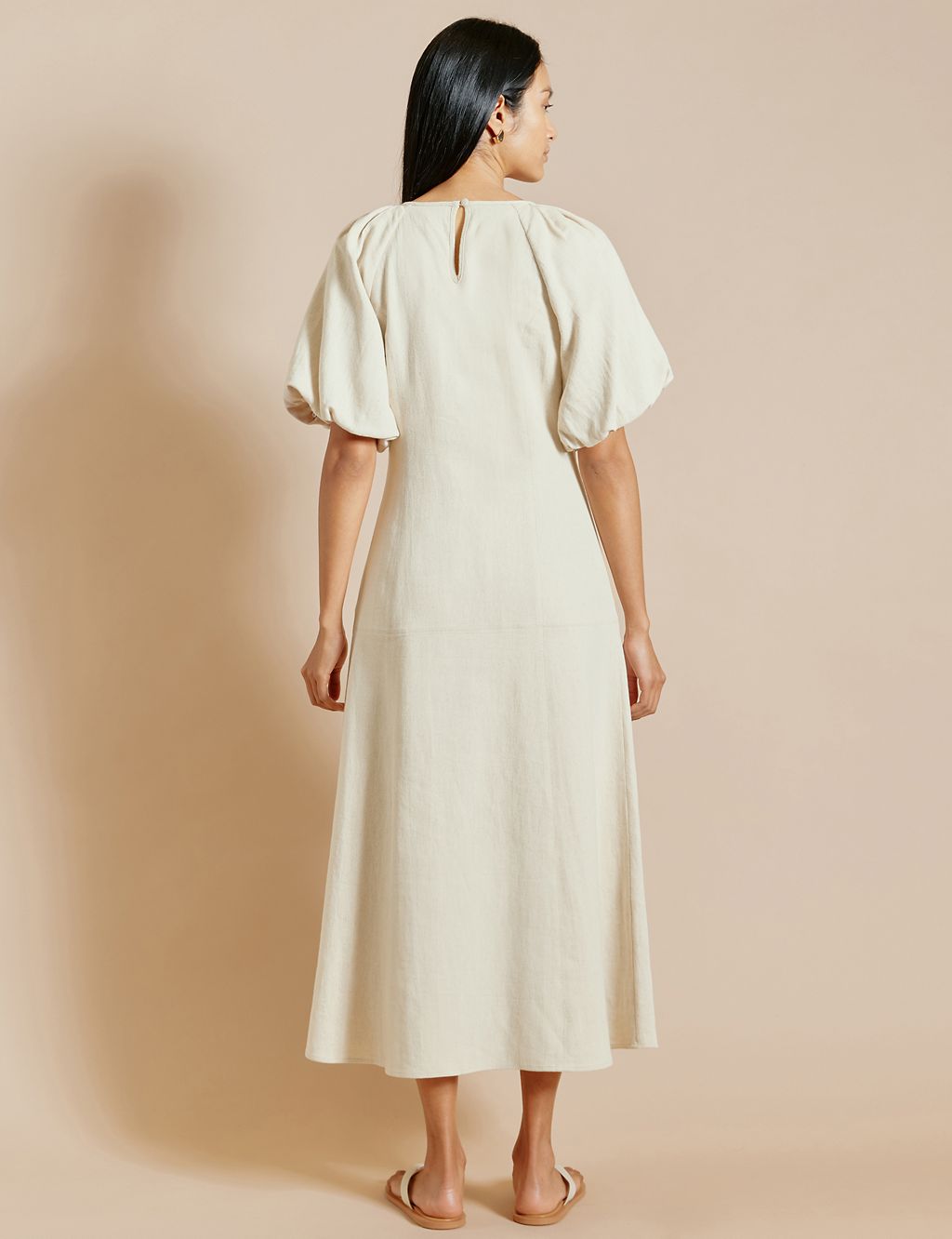 Cotton Rich Puff Sleeve Midaxi Smock Dress 2 of 5