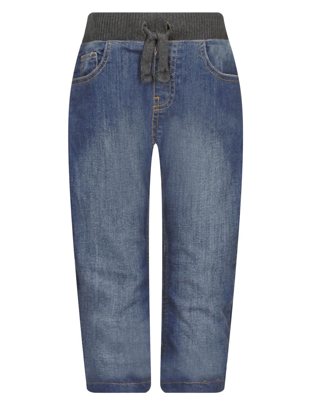 Cotton Rich Pull On Denim Jeans (1-7 Years) 1 of 3