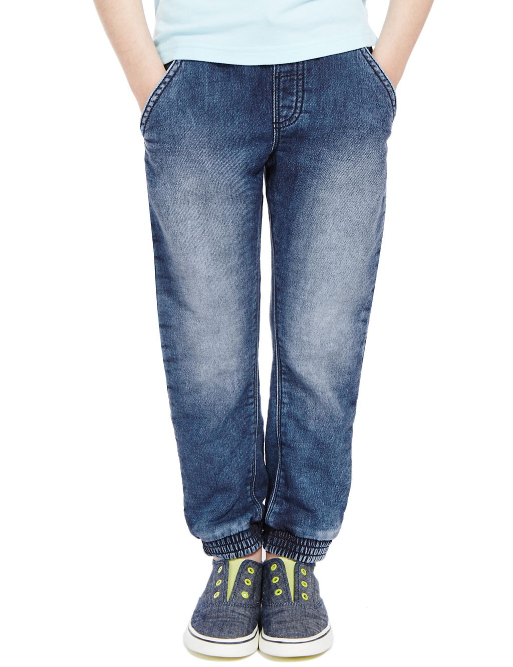 Cotton Rich Pull On Denim Joggers (1-7 Years) 3 of 3