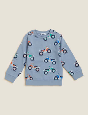 Cotton Rich Quad Bike Print Sweatshirt (2 - 7 Yrs) Image 2 of 4