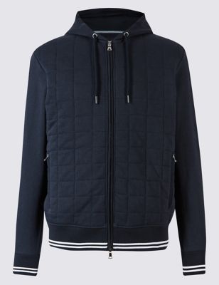 Cotton Rich Quilted Active Hoody Image 1 of 2
