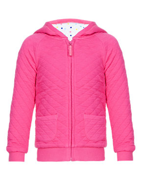 Cotton Rich Quilted Hooded Top (1-7 Years) Image 2 of 4