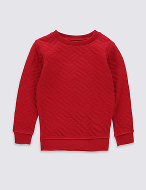 Cotton Rich Quilted Sweatshirt (1-7 Years) Image 2 of 3