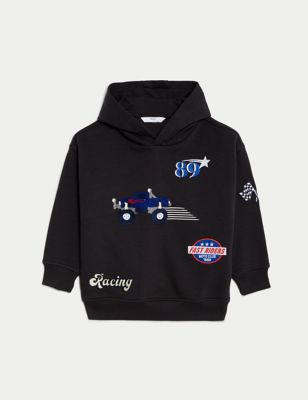 Cotton Rich Racing Hoodie (2-8 Yrs) Image 2 of 5