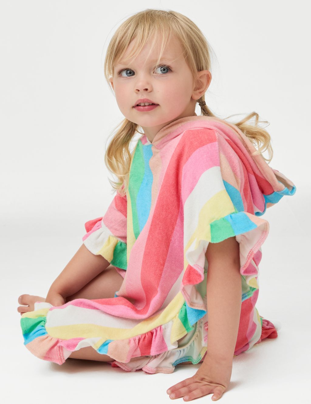 Cotton Rich Rainbow Towelling Poncho (2-8 Yrs) 3 of 5