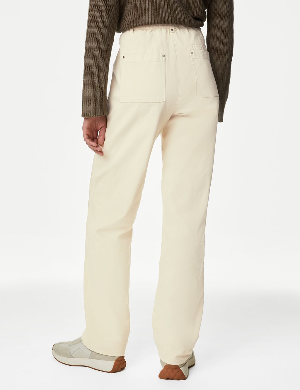 Cotton Rich Relaxed Straight Trousers 5 of 5