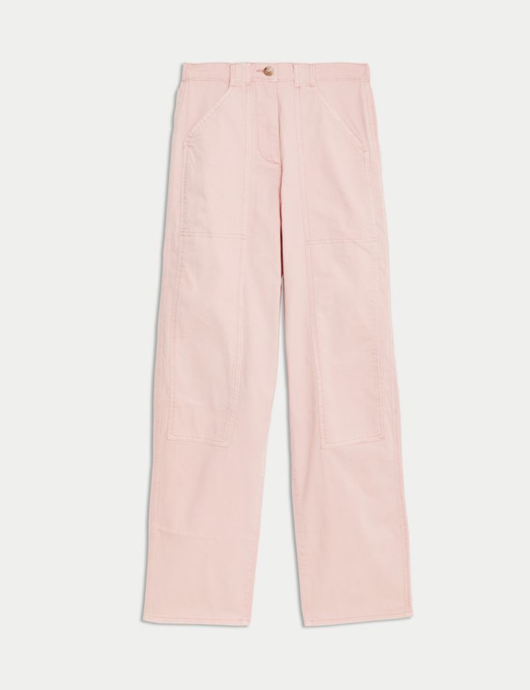 Cotton Rich Relaxed Straight Trousers 3 of 6