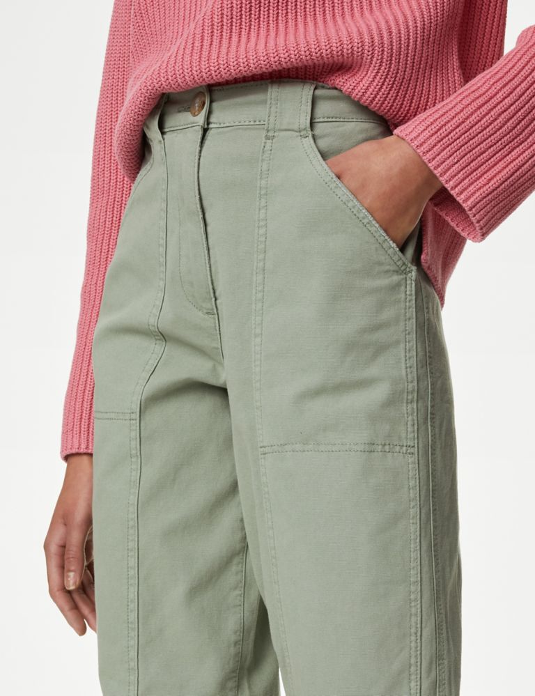 Cotton Rich Relaxed Straight Trousers 5 of 6