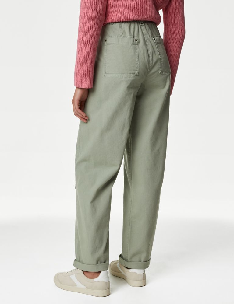 Cotton Rich Relaxed Straight Trousers 6 of 6