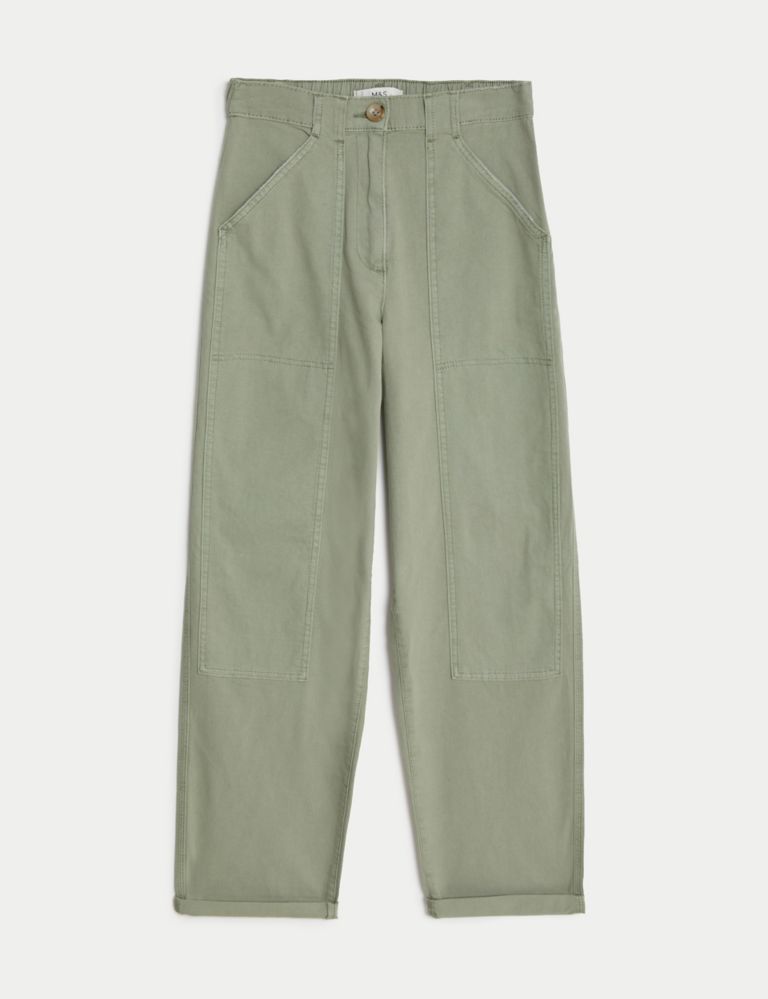 Cotton Rich Relaxed Straight Trousers 3 of 6