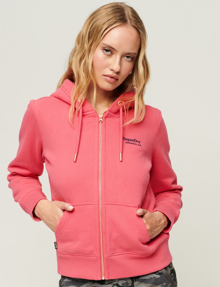 Cotton Rich Relaxed Zip Up Hoodie, Superdry