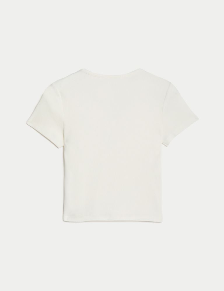 Cotton Rich Ribbed Button T-Shirt (6-16 Yrs) 5 of 5