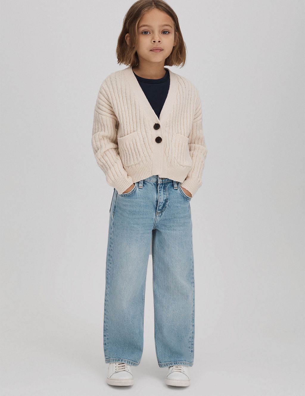 Cotton Rich Ribbed Cardigan (4-14 Yrs) 2 of 5