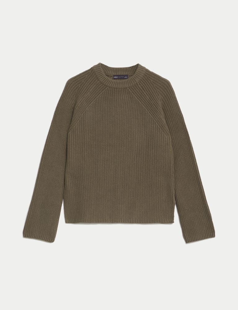 Cotton Rich Ribbed Crew Neck Jumper 2 of 6