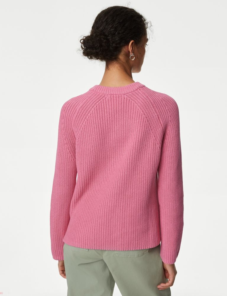 Cotton Rich Ribbed Crew Neck Jumper 5 of 6