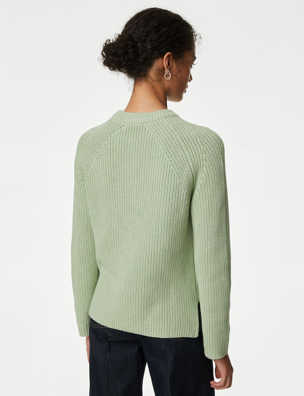 Cotton Rich Ribbed Crew Neck Jumper 5 of 6