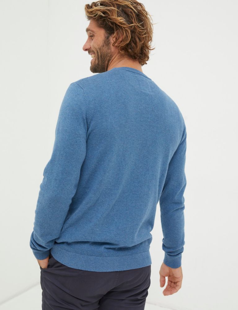 Cotton Rich Ribbed Crew Neck Jumper 3 of 6